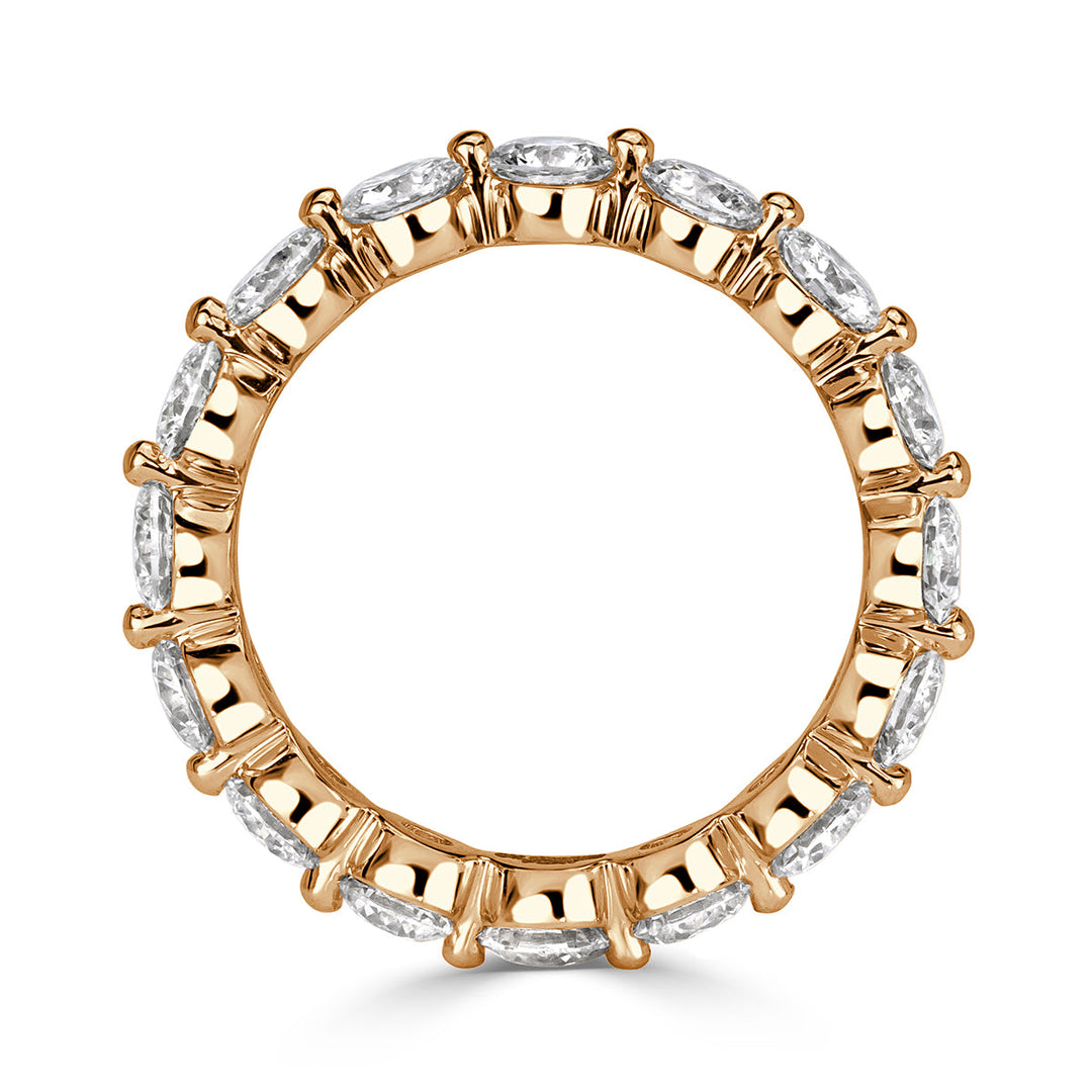 2.74ct Round Brilliant Cut Lab Diamond Eternity Band in 18k Champagne Yellow Gold