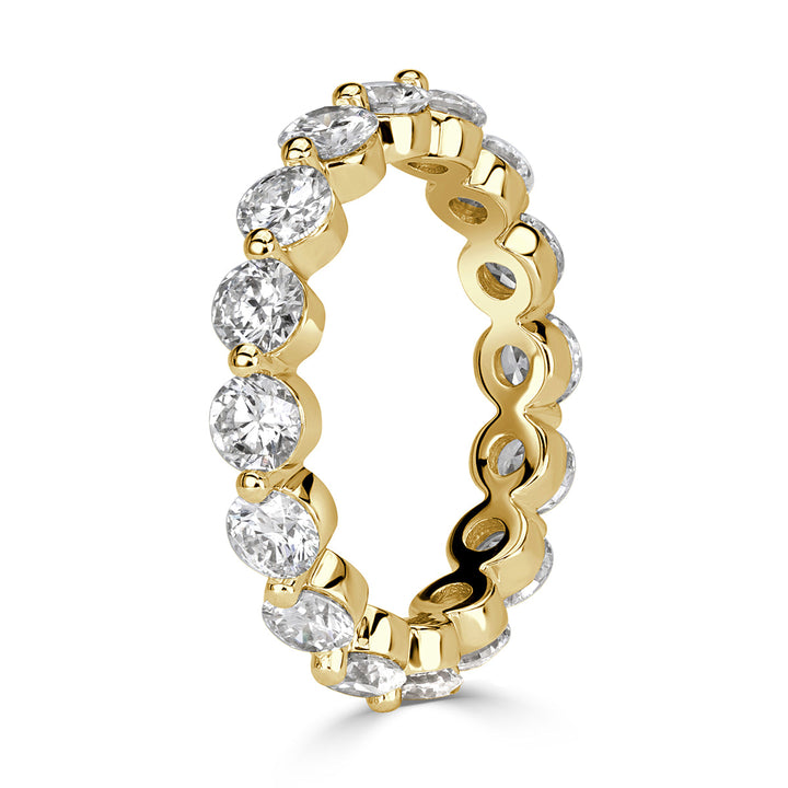 2.74ct Round Brilliant Cut Lab Diamond Eternity Band in 18k Yellow Gold