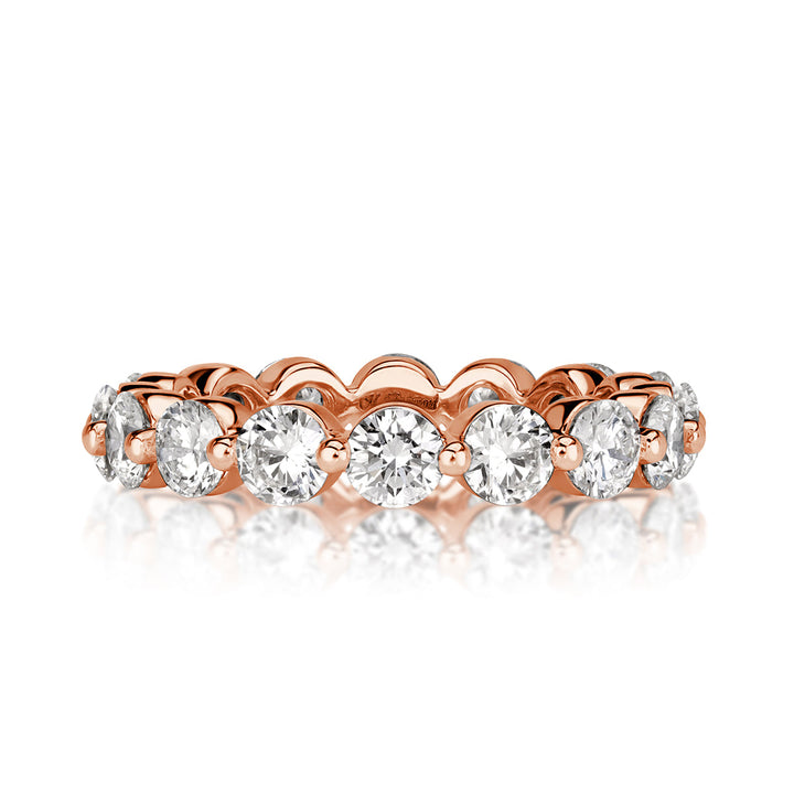 2.74ct Round Brilliant Cut Lab Diamond Eternity Band in 18k Rose Gold