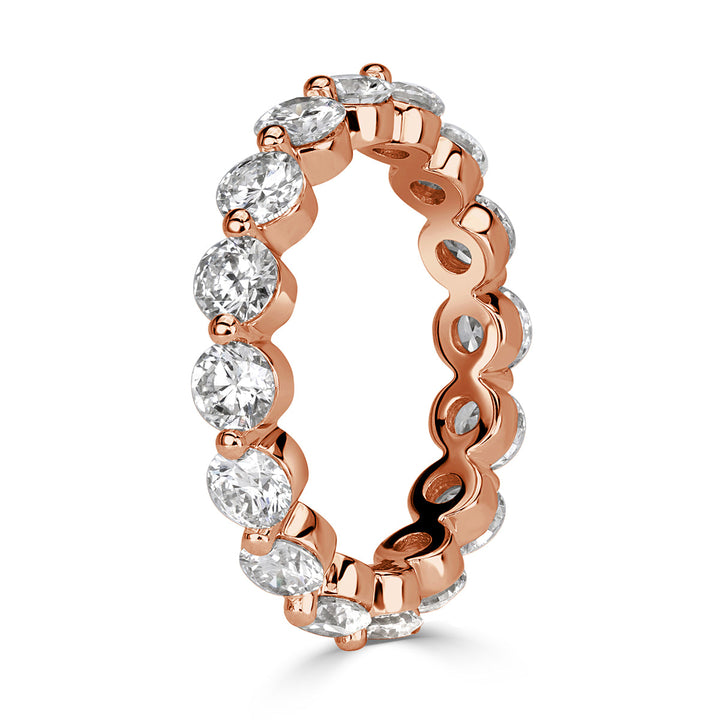 2.74ct Round Brilliant Cut Lab Diamond Eternity Band in 18k Rose Gold