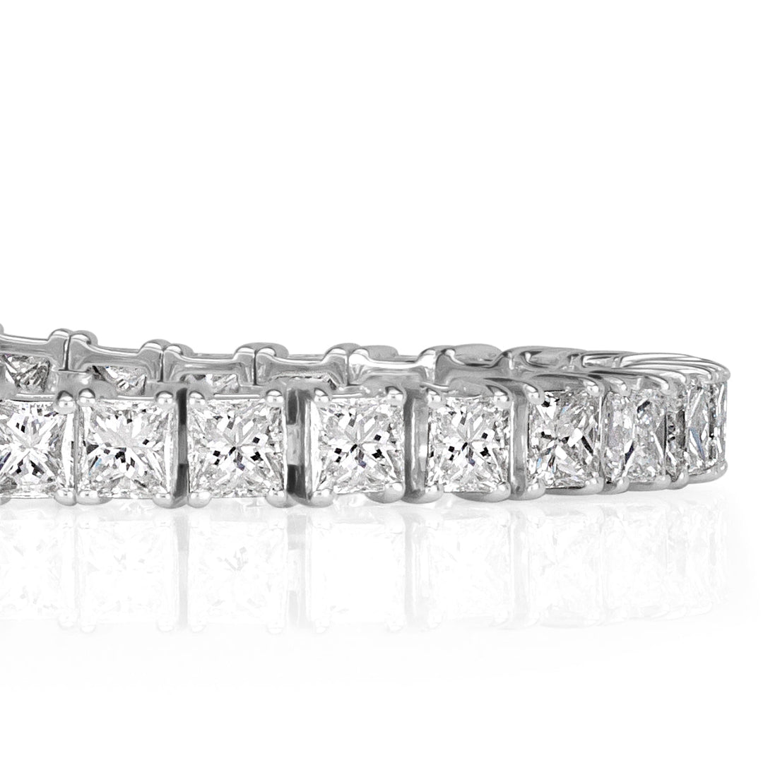 7.27ct Princess Cut Lab Diamond Tennis Bracelet in 14k White Gold