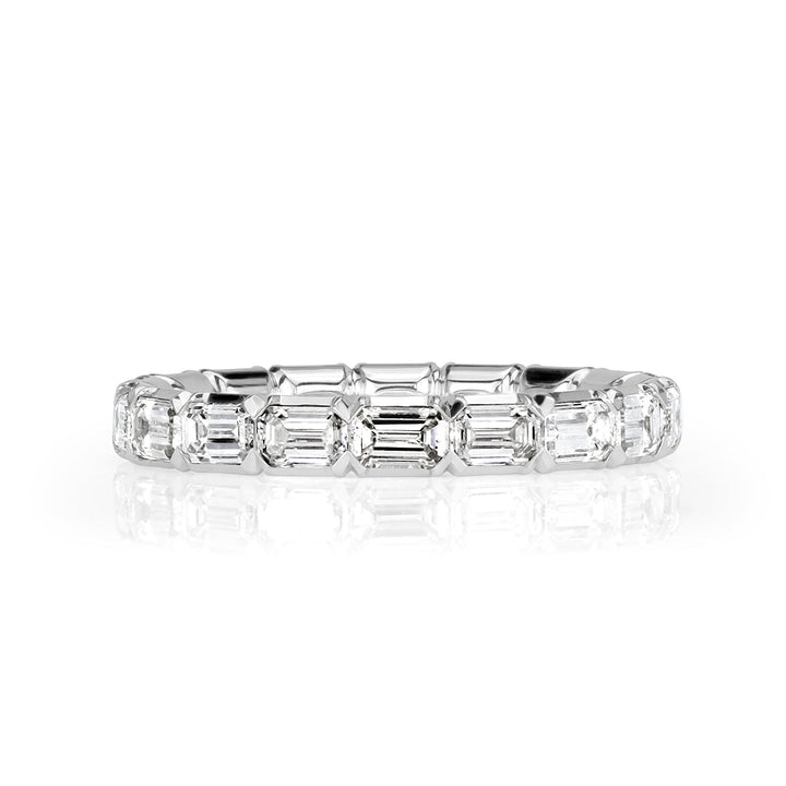 2.00ct Emerald Cut Lab Diamond Eternity Band in 18k White Gold