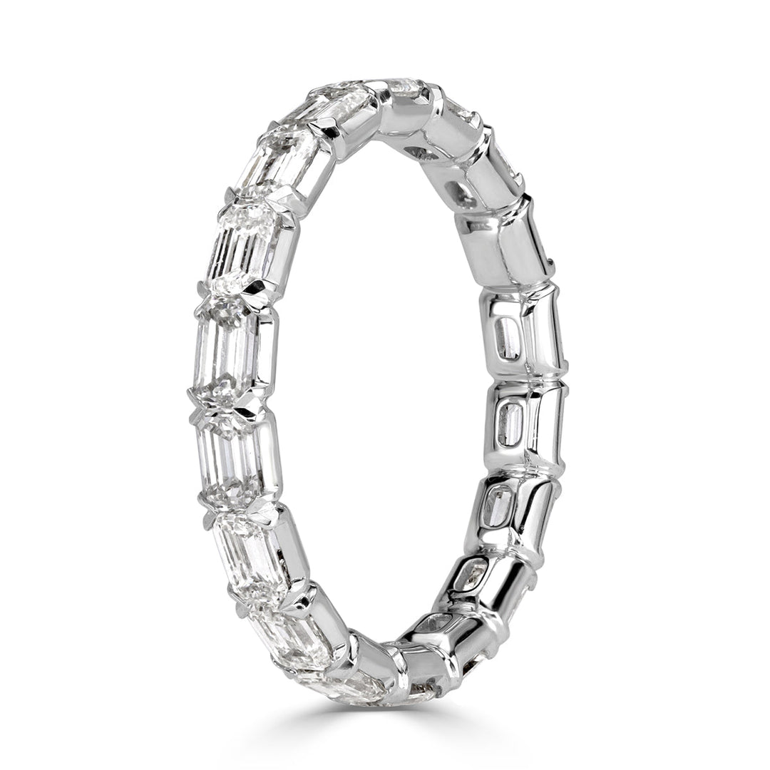 2.00ct Emerald Cut Lab Diamond Eternity Band in 18k White Gold