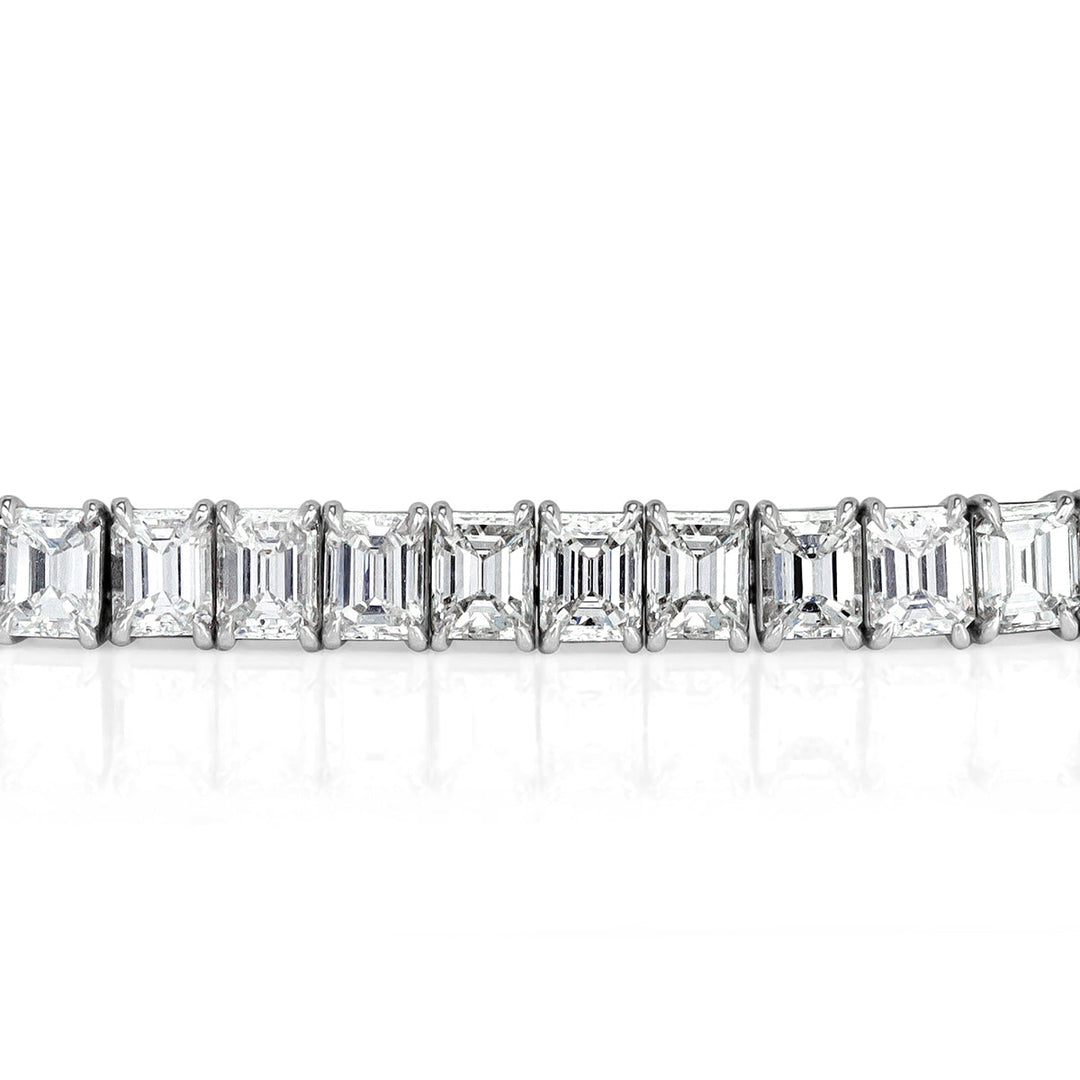 6.67ct Emerald Cut Lab Diamond Tennis Bracelet in 18k White Gold