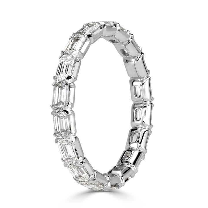 2.00ct Emerald Cut Lab Diamond Eternity Band in Platinum