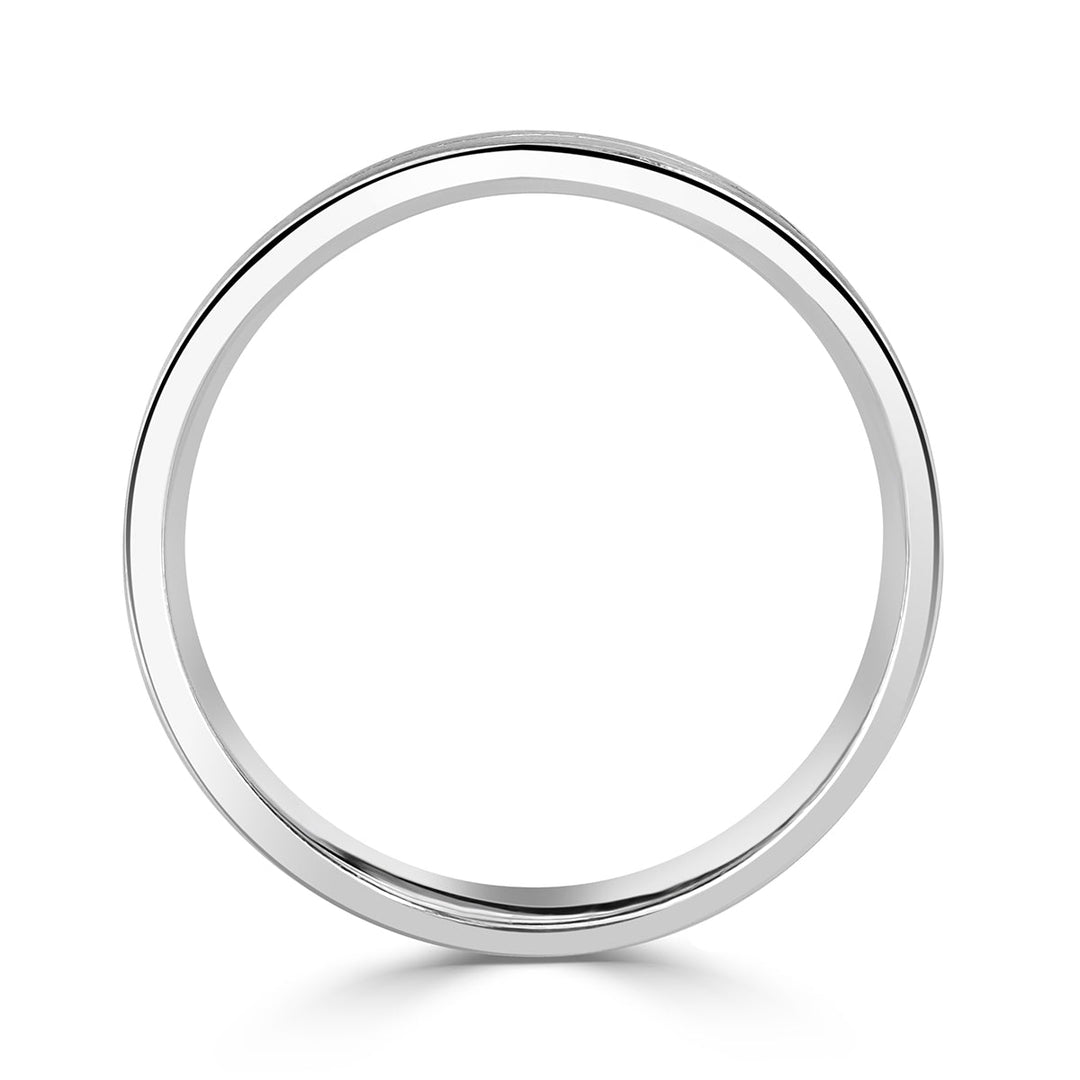 Men's Single Groove Satin Finish Wedding Band in 14k White Gold 6.0mm