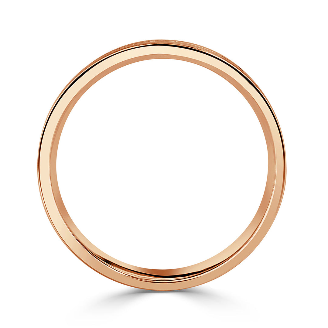 Men's Single Groove Satin Finish Wedding Band in 14k Rose Gold 6.0mm