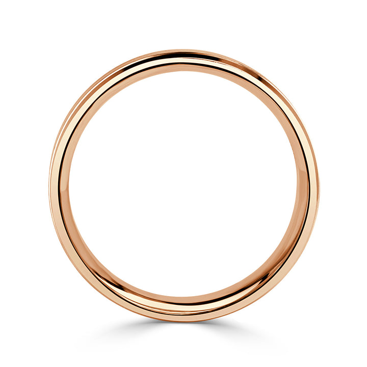 Men's Handmade Satin Finish Wedding Band in 14k Rose Gold 7.0mm