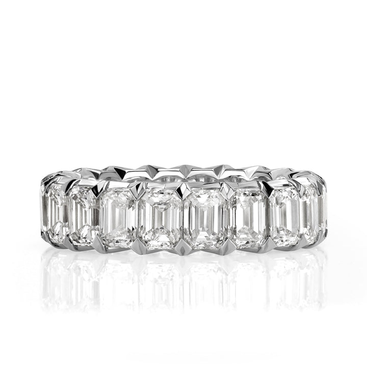 6.11ct Emerald Cut Lab Diamond Eternity Band in Platinum