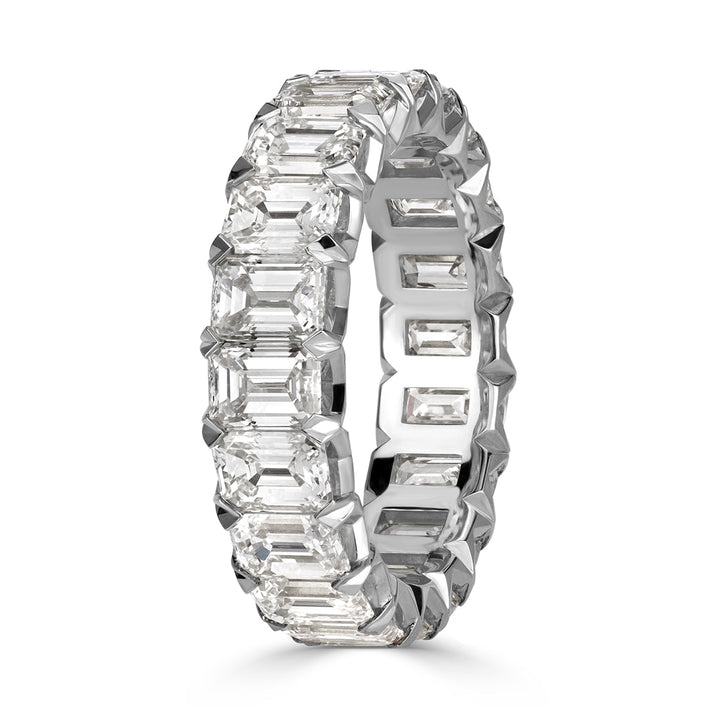 6.11ct Emerald Cut Lab Diamond Eternity Band in Platinum