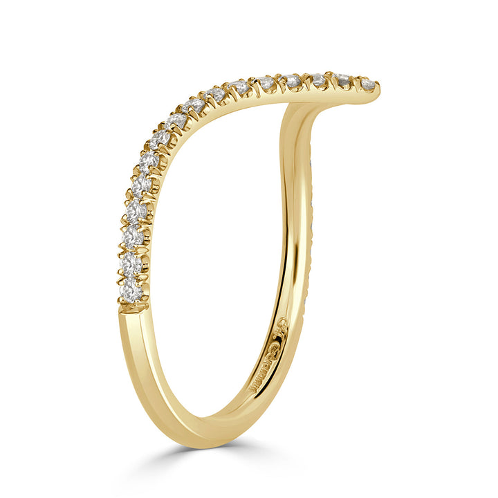 0.30ct Round Brilliant Cut Lab Diamond V Band in 18k Yellow Gold