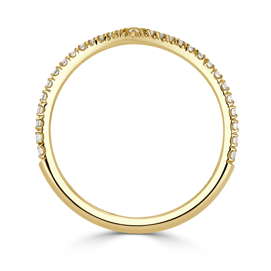 0.30ct Round Brilliant Cut Lab Diamond V Band in 18k Yellow Gold