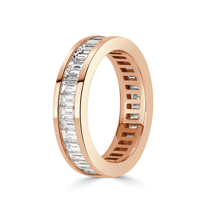 2.42ct Baguette Cut Lab Diamond Eternity Band in 18k Rose Gold