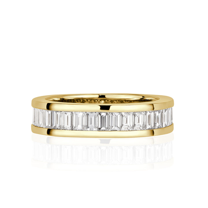 2.42ct Baguette Cut Lab Diamond Eternity Band in 18k Yellow Gold