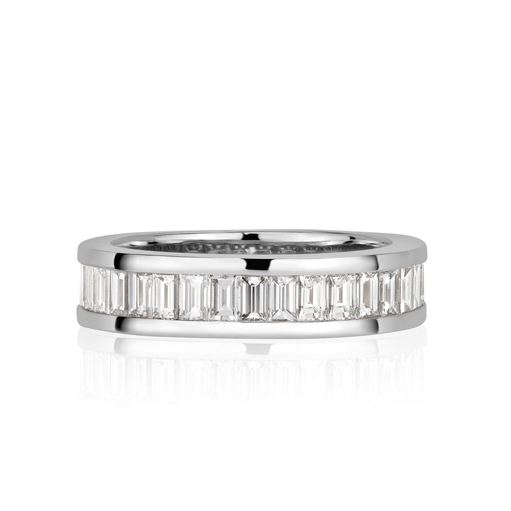 2.42ct Baguette Cut Lab Diamond Eternity Band in 18k White Gold