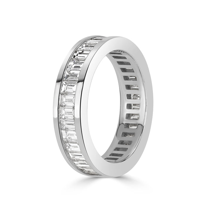 2.42ct Baguette Cut Lab Diamond Eternity Band in 18k White Gold