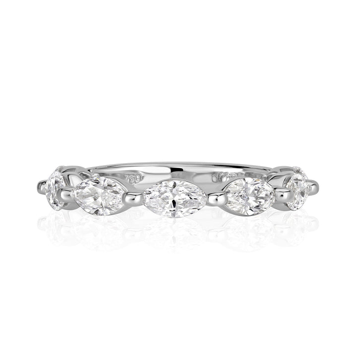 1.16ct Marquise Cut Lab Diamond Band in 18k White Gold