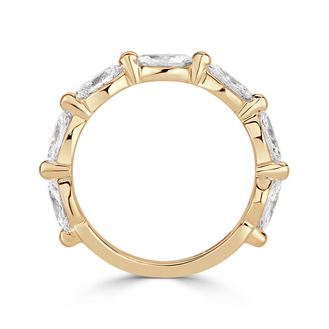 1.16ct Marquise Cut Lab Diamond Band in 18k Champagne Yellow Gold