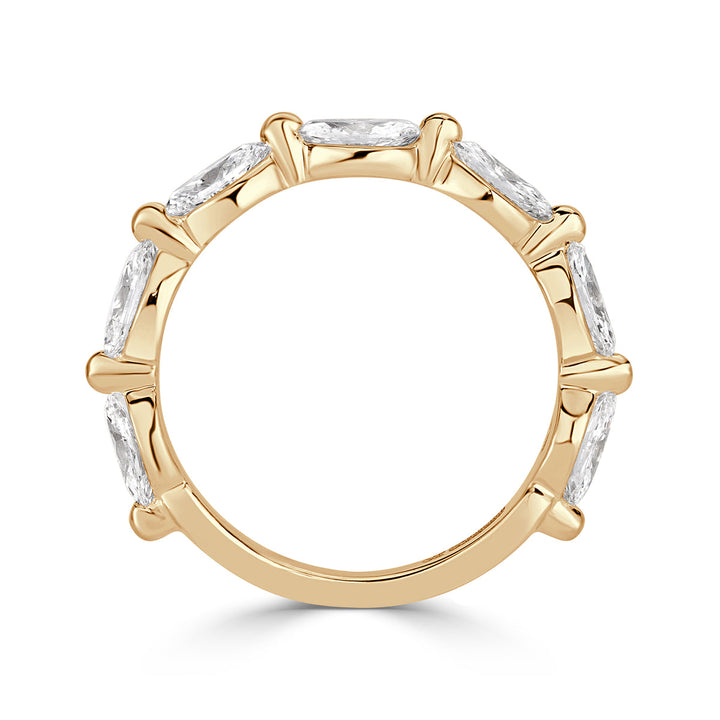 1.16ct Marquise Cut Lab Diamond Band in 18k Champagne Yellow Gold