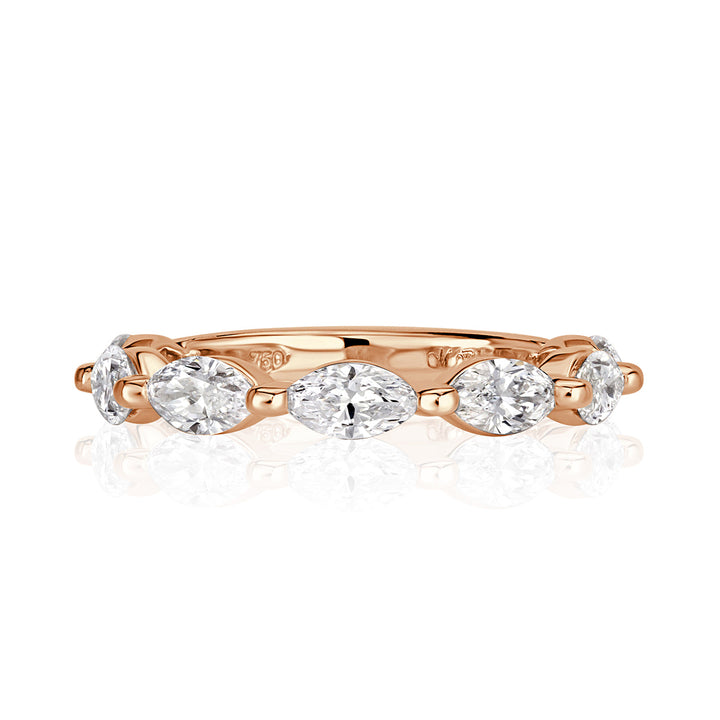 1.16ct Marquise Cut Lab Diamond Band in 18k Rose Gold