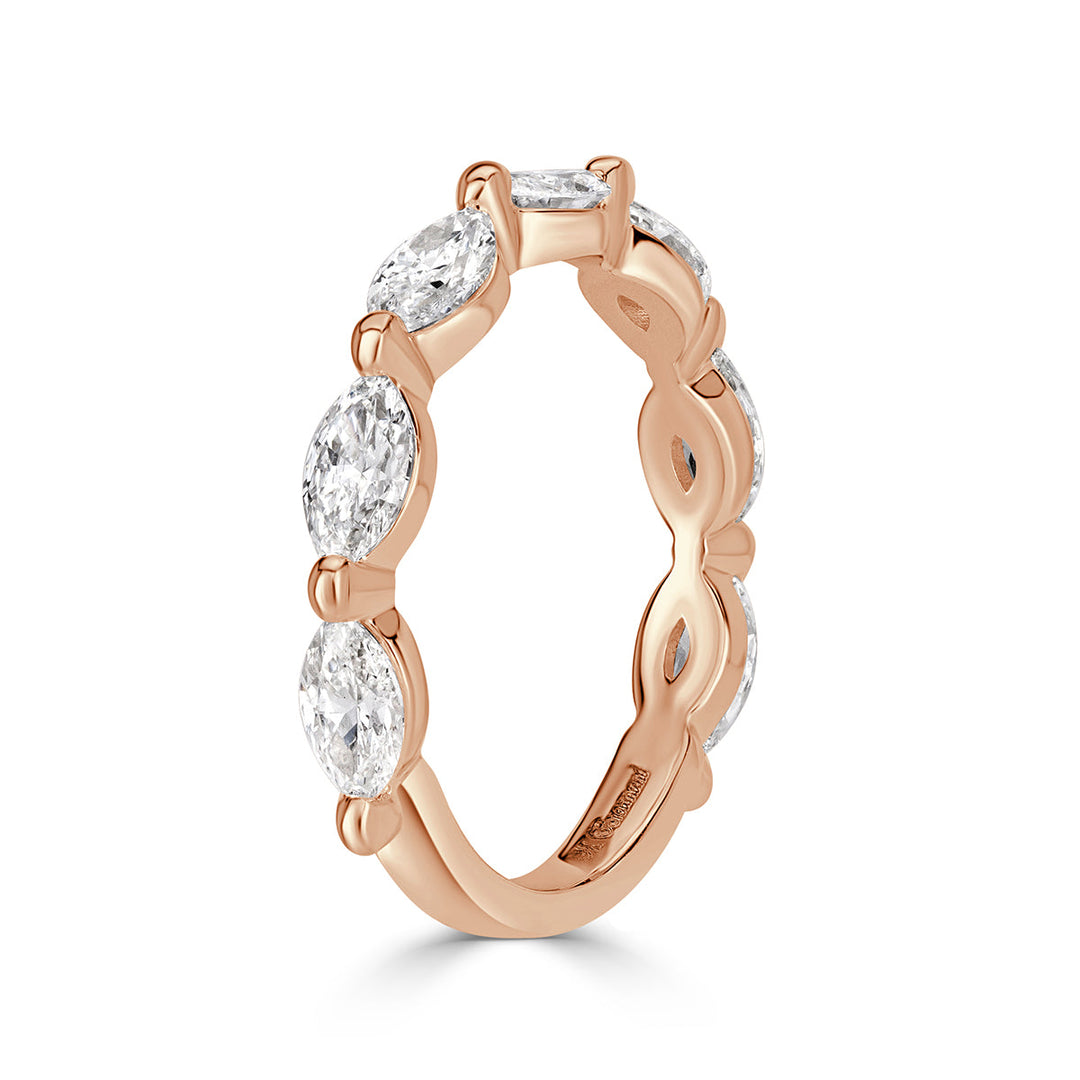 1.16ct Marquise Cut Lab Diamond Band in 18k Rose Gold