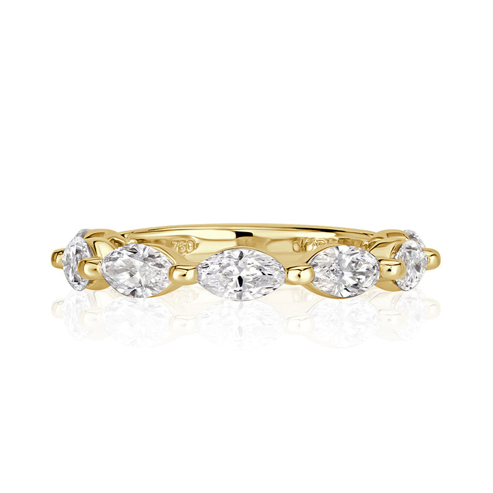 1.16ct Marquise Cut Lab Diamond Band in 18k Yellow Gold