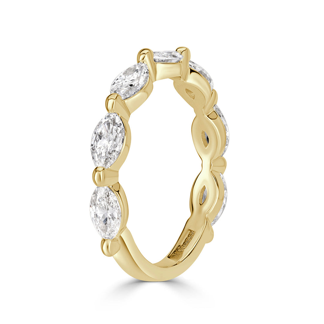 1.16ct Marquise Cut Lab Diamond Band in 18k Yellow Gold