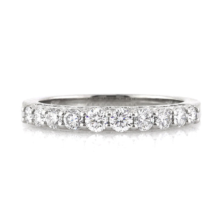 0.80ct Round Brilliant Cut Lab Diamond Wedding Band Three-Sided in 18k White Gold