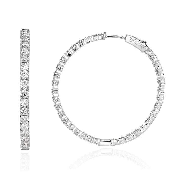 6.85ct Round Brilliant Cut Lab Diamond Hoop Earrings