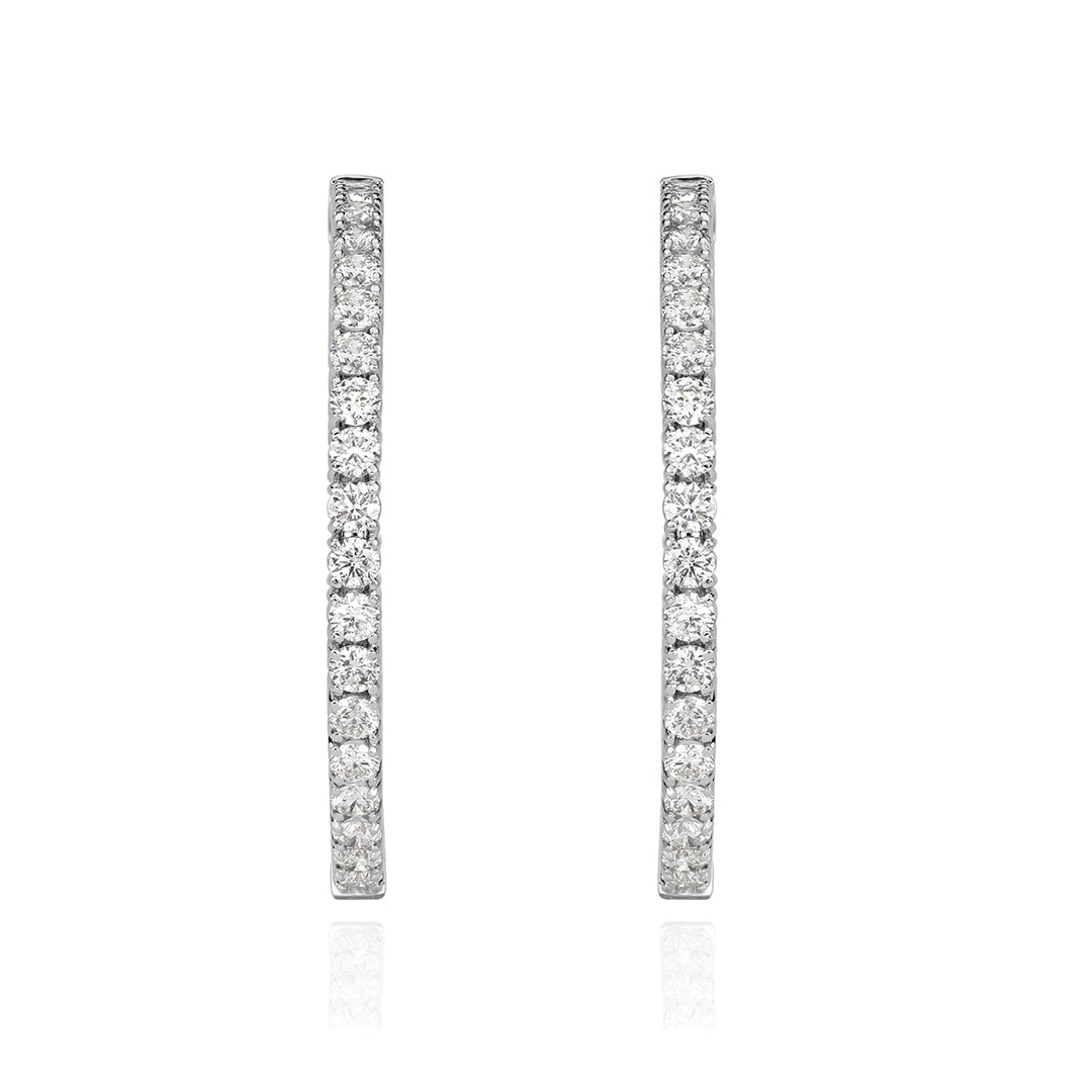 6.85ct Round Brilliant Cut Lab Diamond Hoop Earrings