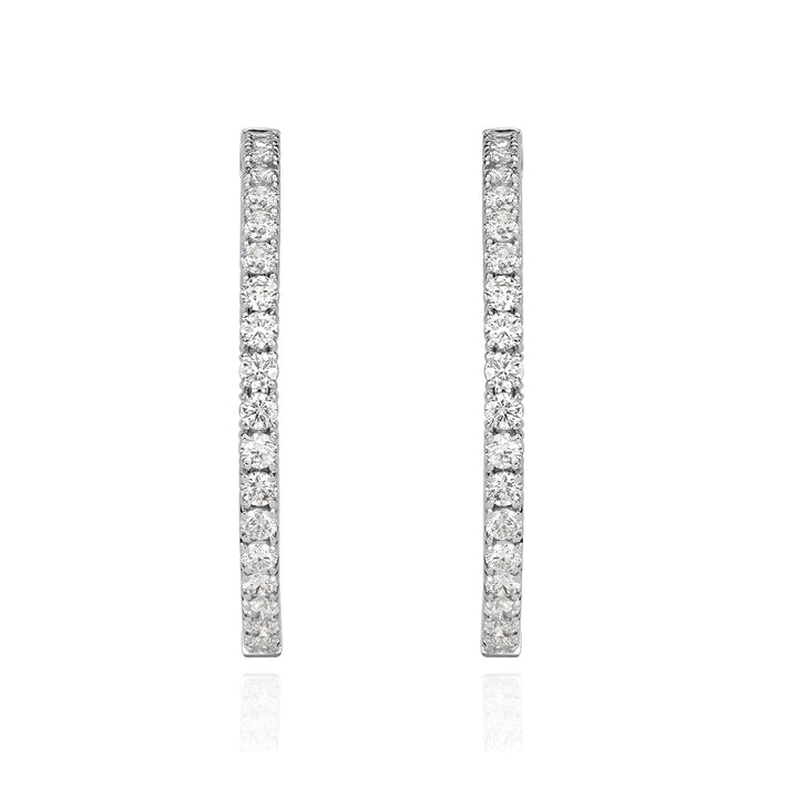 6.85ct Round Brilliant Cut Lab Diamond Hoop Earrings