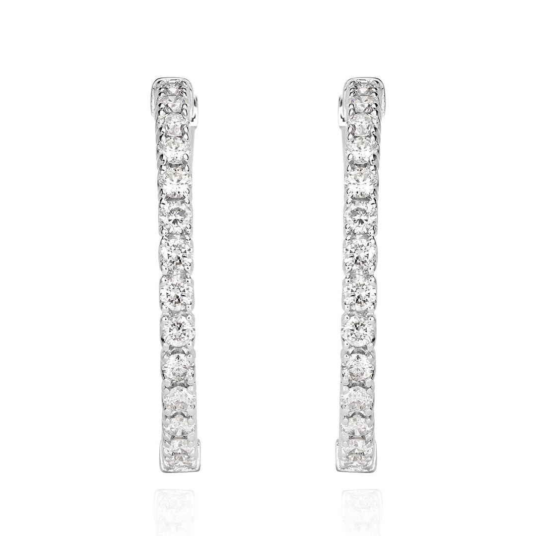 4.00ct Round Brilliant Cut Lab Diamond Hoop Earrings