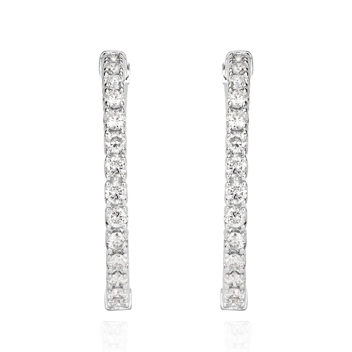 4.00ct Round Brilliant Cut Lab Diamond Hoop Earrings