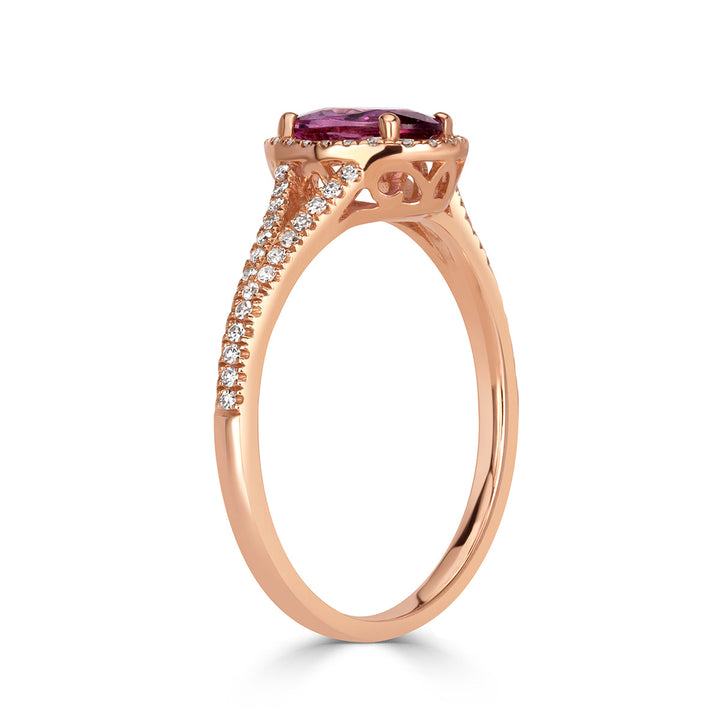 1.23ct Oval Cut Pink Sapphire Ring