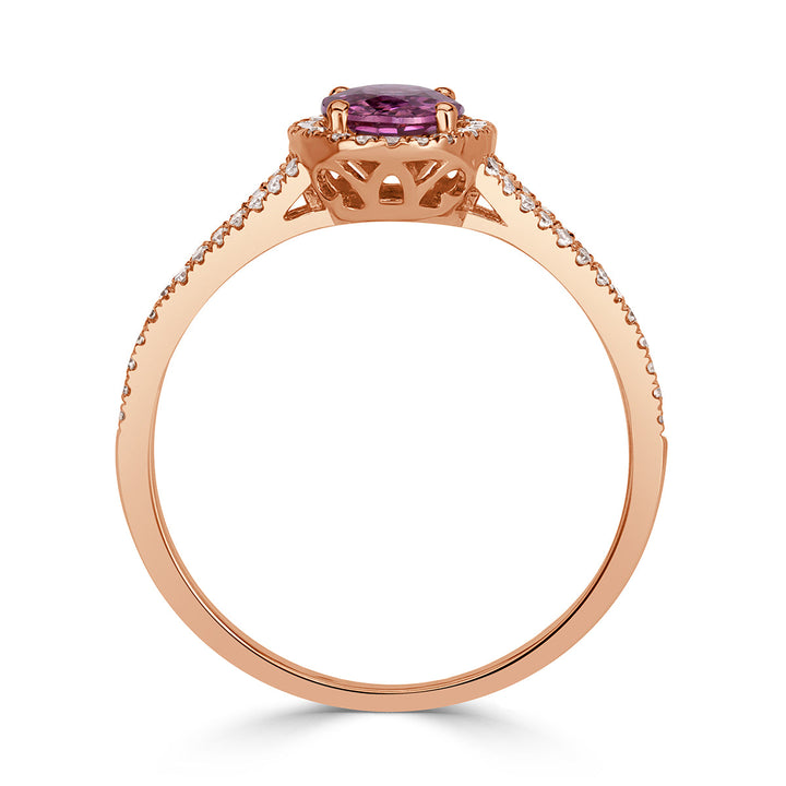 1.23ct Oval Cut Pink Sapphire Ring