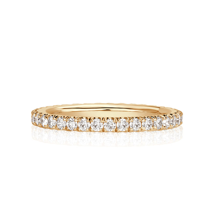 0.70ct Round Brilliant Cut Lab Diamond Eternity Band in 18k Champagne Yellow Gold