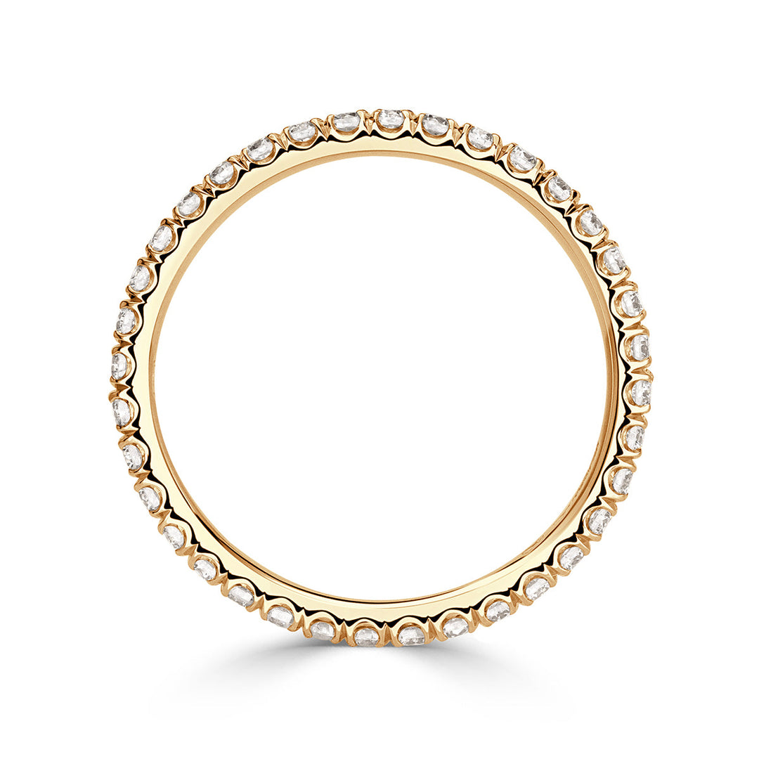 0.70ct Round Brilliant Cut Lab Diamond Eternity Band in 18k Champagne Yellow Gold