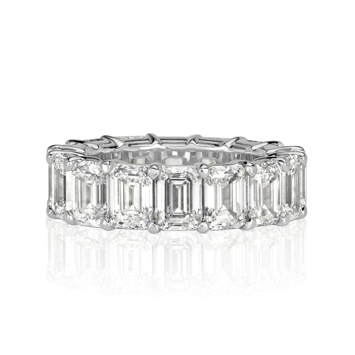 11.23ct Emerald Cut Lab Diamond Eternity Band in Platinum