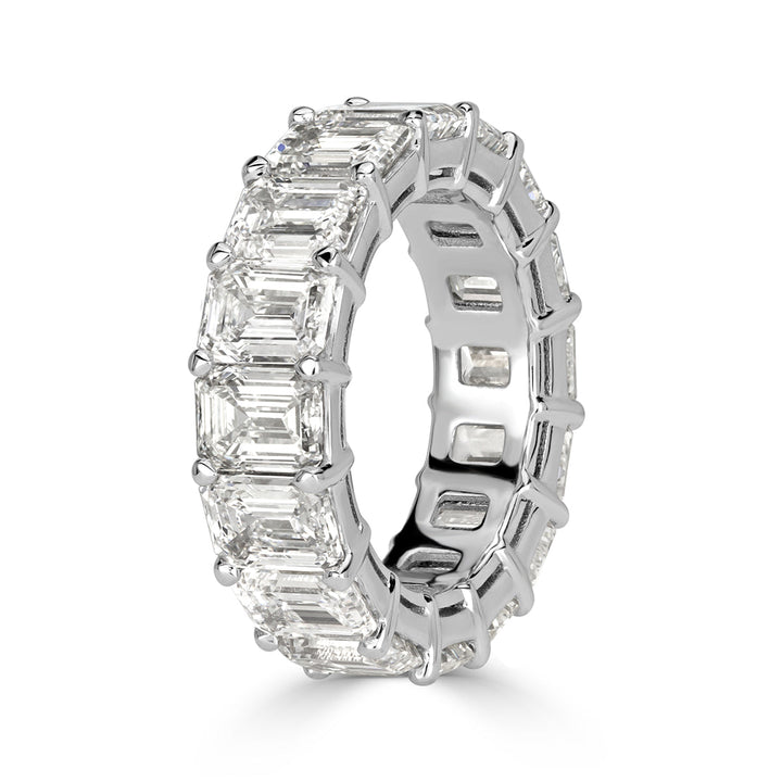 11.23ct Emerald Cut Lab Diamond Eternity Band in Platinum