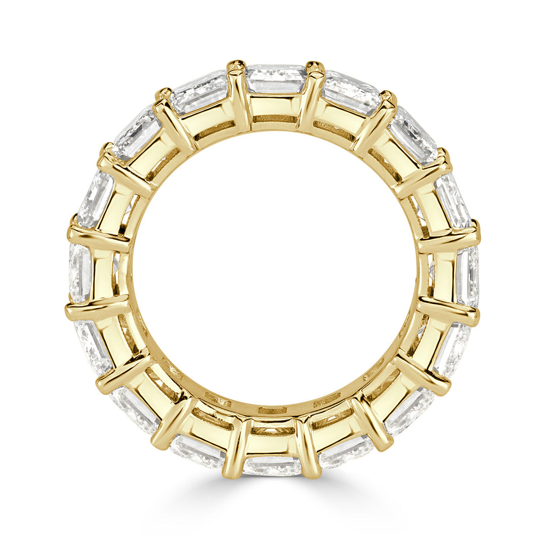 11.23ct Emerald Cut Lab Diamond Eternity Band in 18k Yellow Gold