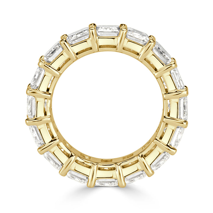 11.23ct Emerald Cut Lab Diamond Eternity Band in 18k Yellow Gold