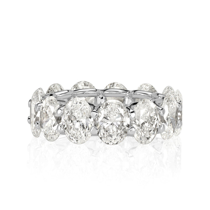 10.40ct Oval Cut Lab Diamond Eternity Band in Platinum