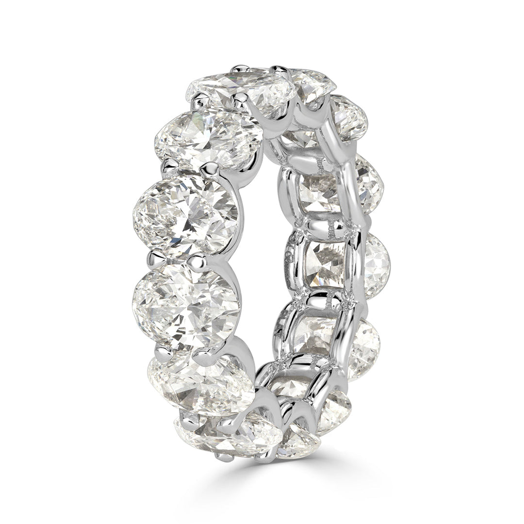 10.40ct Oval Cut Lab Diamond Eternity Band in Platinum