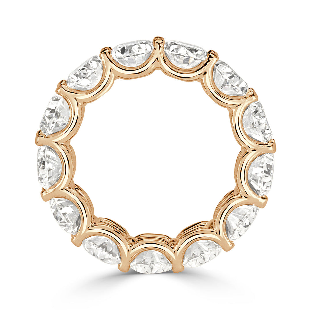 10.40ct Oval Cut Lab Diamond Eternity Band in 18k Champagne Yellow Gold