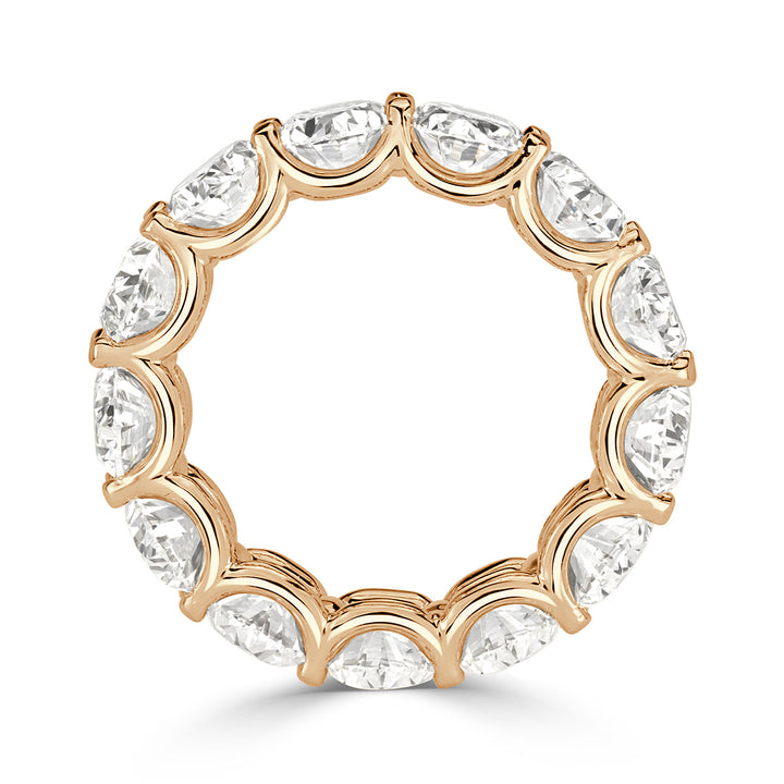 10.40ct Oval Cut Lab Diamond Eternity Band in 18k Champagne Yellow Gold