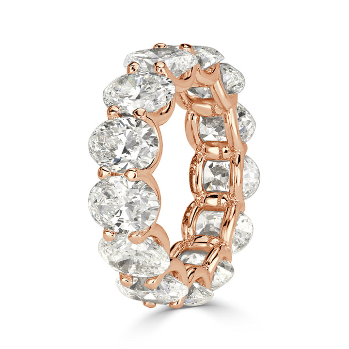 10.40ct Oval Cut Lab Diamond Eternity Band in 18k Rose Gold