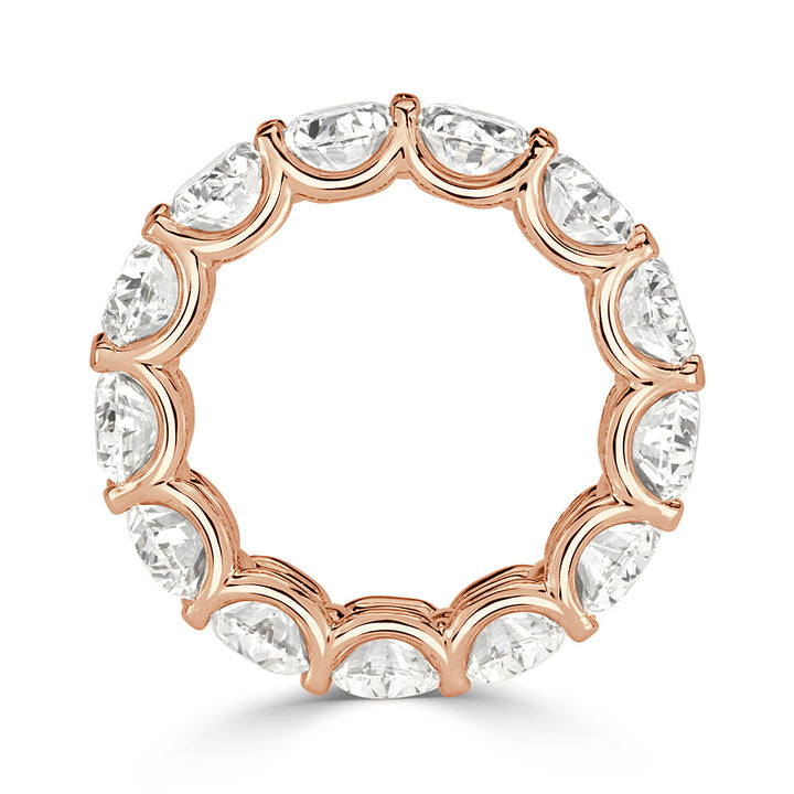 10.40ct Oval Cut Lab Diamond Eternity Band in 18k Rose Gold