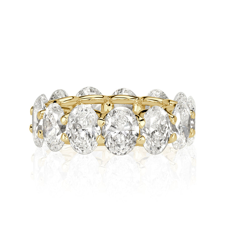 10.40ct Oval Cut Lab Diamond Eternity Band in 18k Yellow Gold