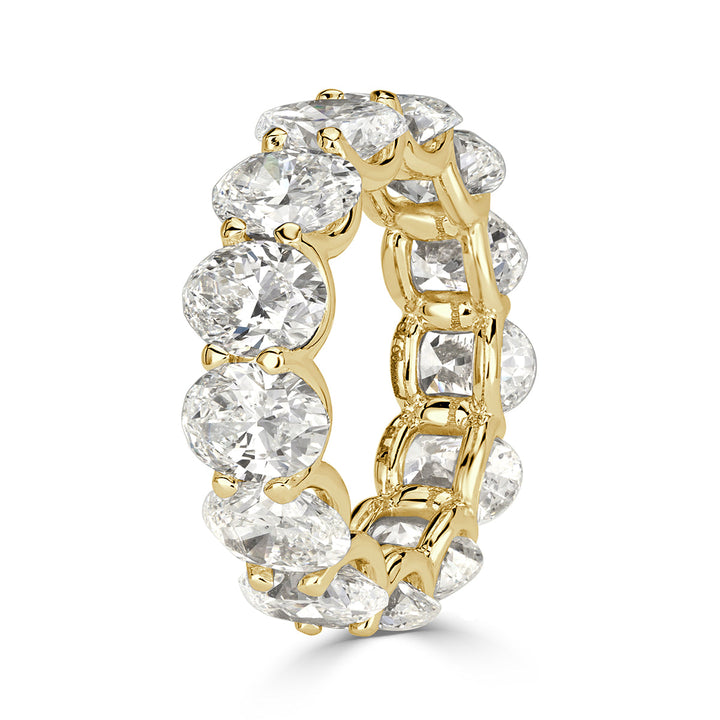 10.40ct Oval Cut Lab Diamond Eternity Band in 18k Yellow Gold