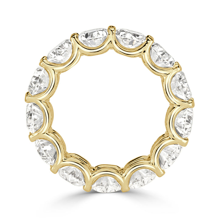 10.40ct Oval Cut Lab Diamond Eternity Band in 18k Yellow Gold